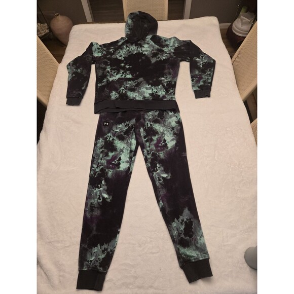 Women's Under Armour 2 Piece Teal Purple Sweat Suit Size M/L - Picture 1 of 16